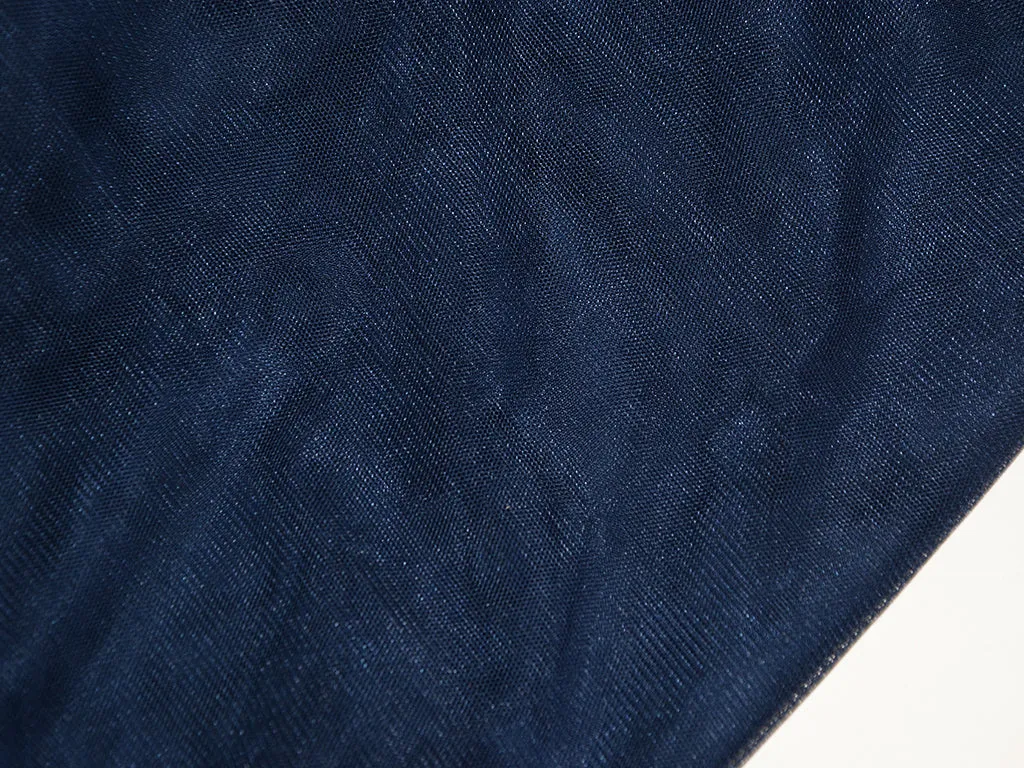 Navy Blue Plain Net Fabric