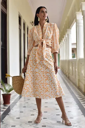 Okhai 'Flitter' Hand Block Printed Skirt