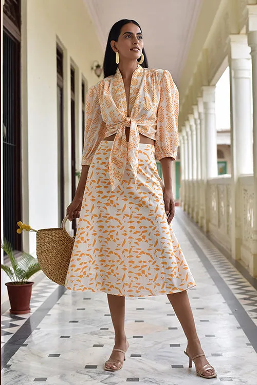 Okhai 'Flitter' Hand Block Printed Skirt