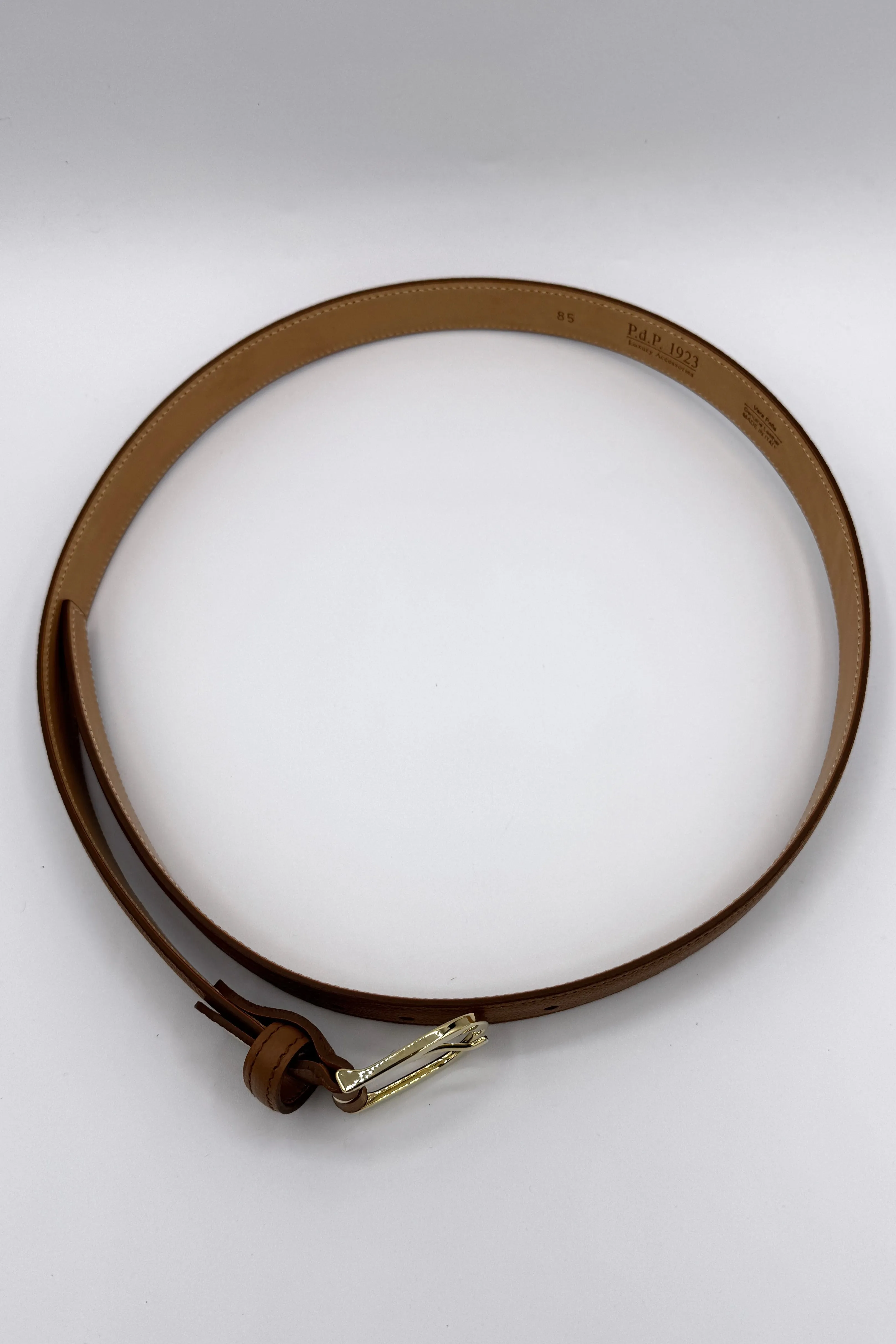 Paolo Da Ponte Calp Leather Thin Belt