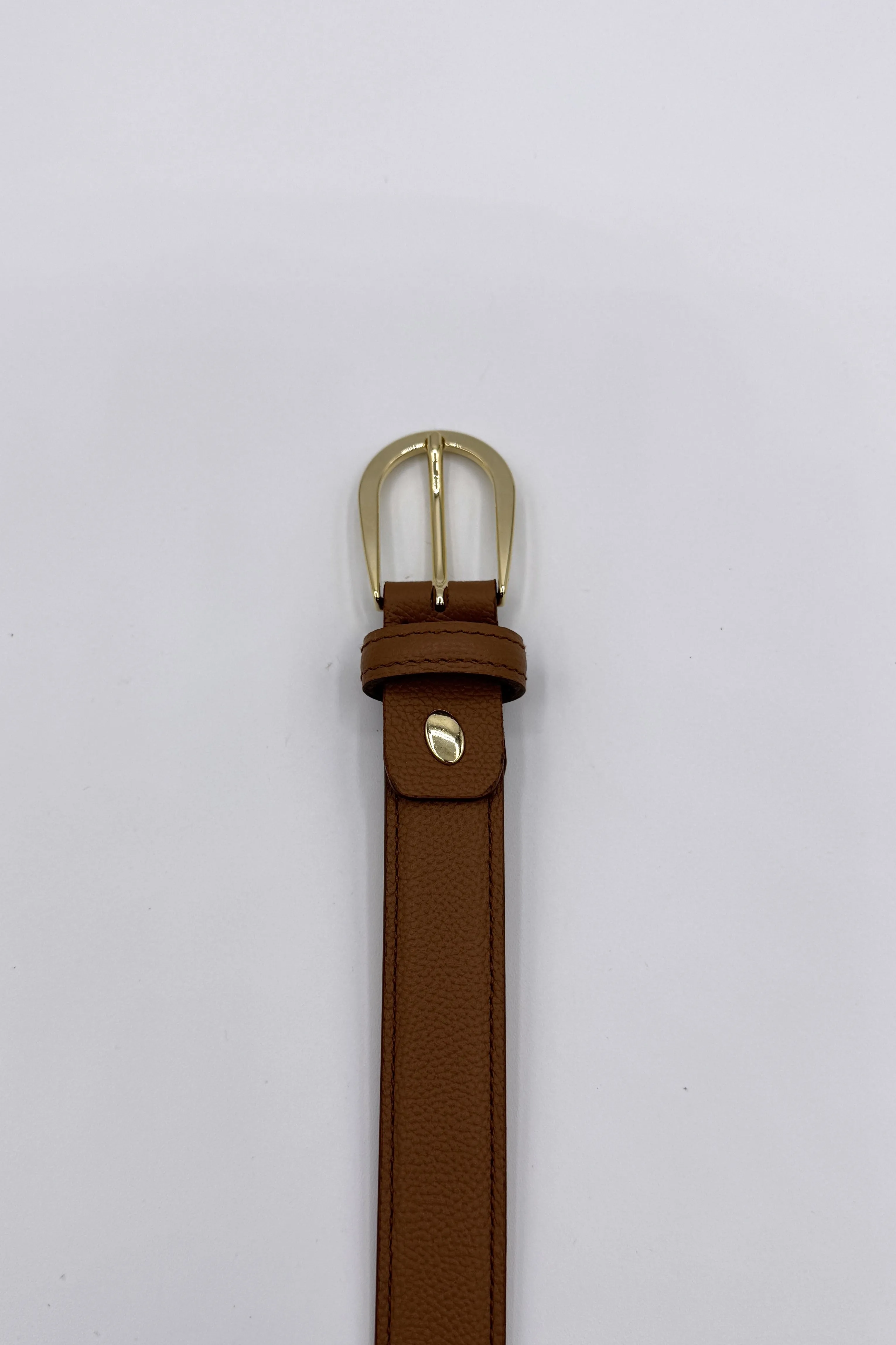 Paolo Da Ponte Calp Leather Thin Belt