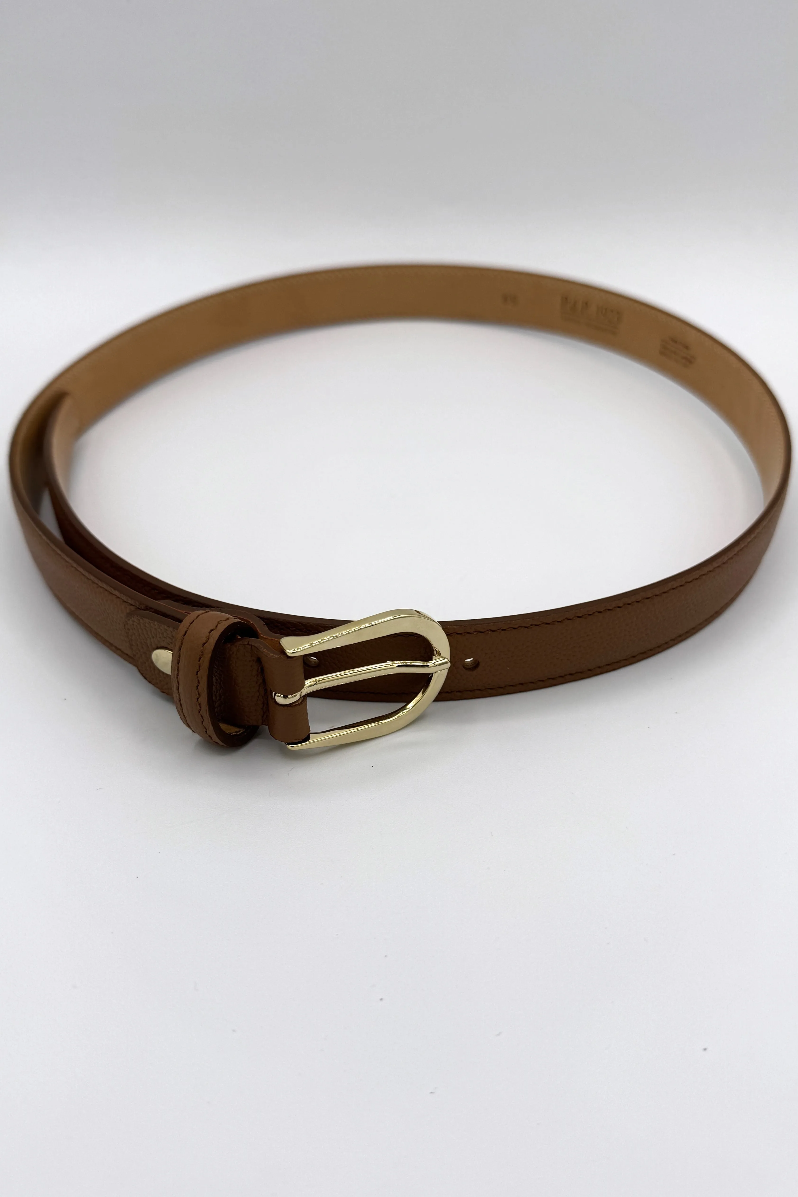 Paolo Da Ponte Calp Leather Thin Belt