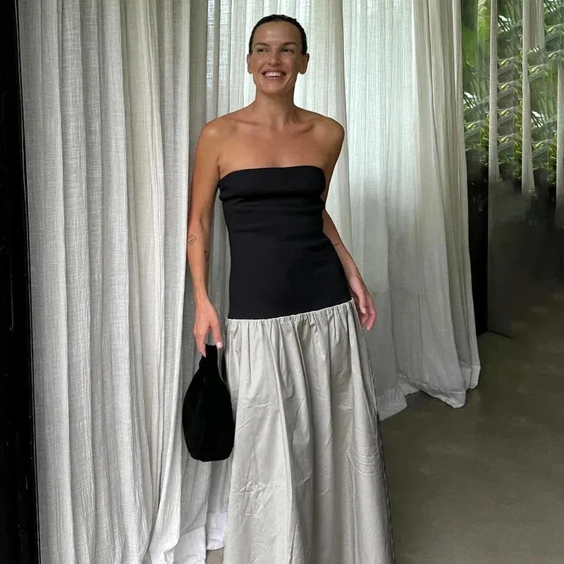 Patchwork Colorful Summer-ready Chic Casual Backless Sensational Maxi Dress