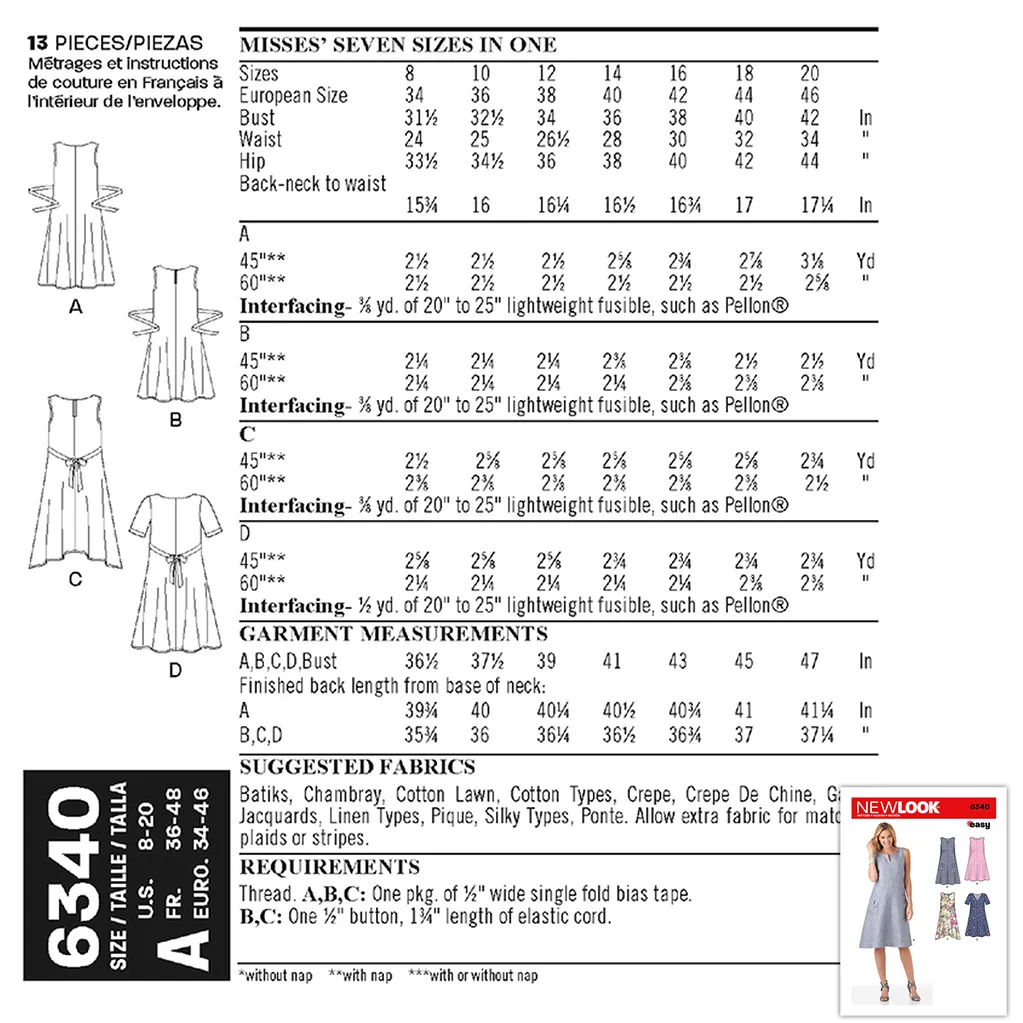 Pattern: New Look 6340