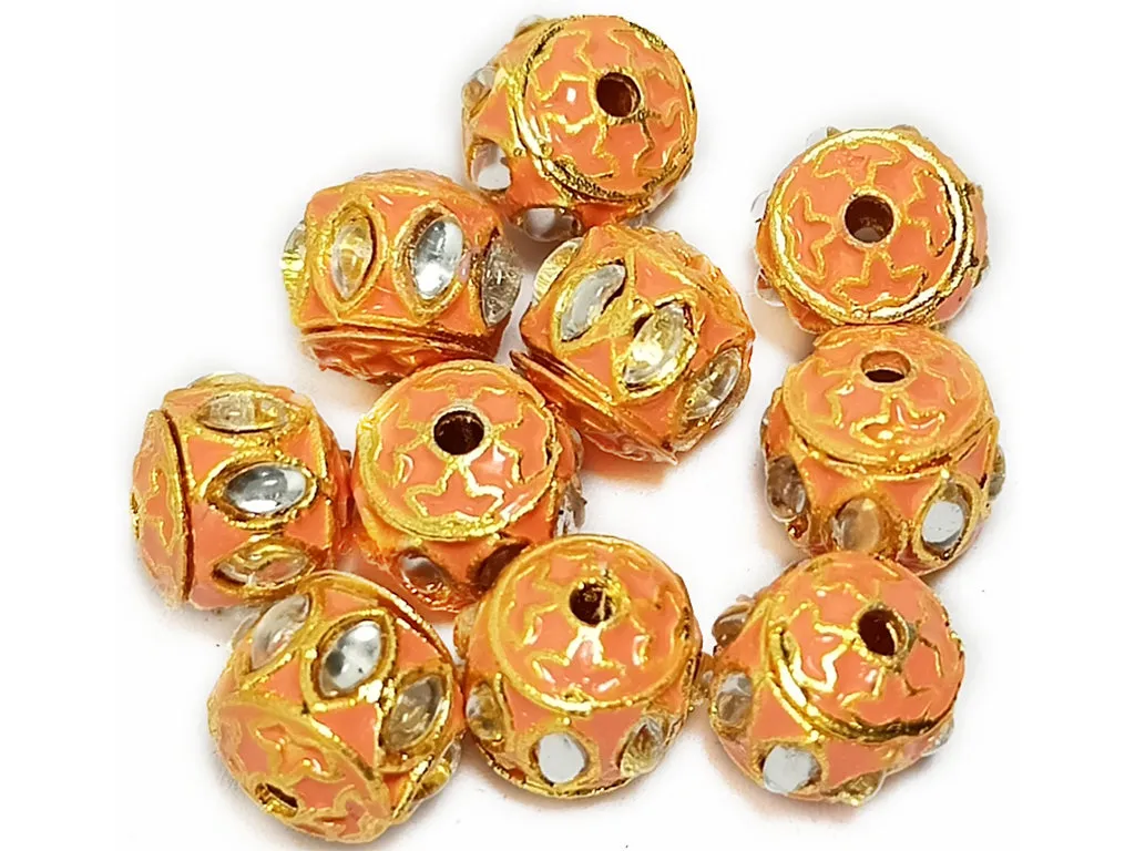 Peach Drum Meena Kundan Stones