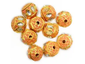 Peach Drum Meena Kundan Stones