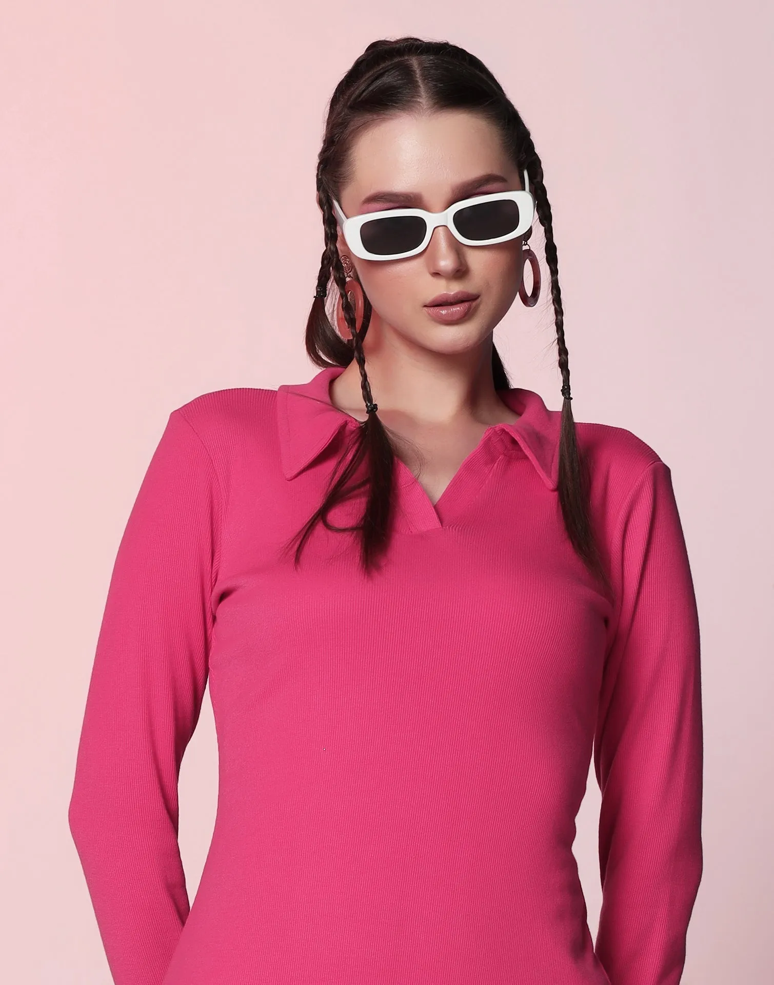 Pink Lycra Bodycon Dress