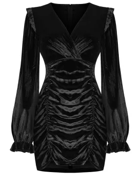 Punk Rave Daily Life Urban Occult Dark Lolita Velvet Mini Dress