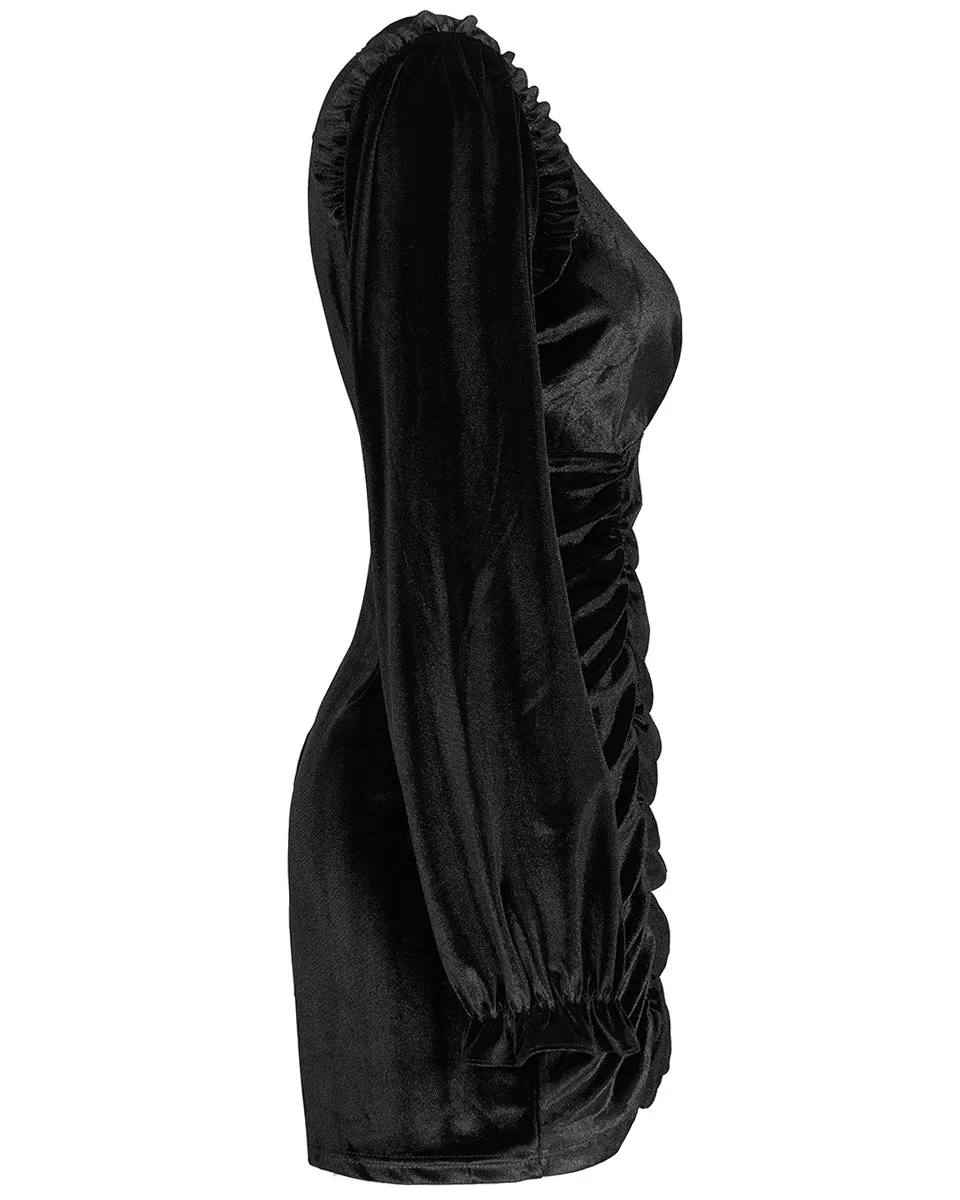 Punk Rave Daily Life Urban Occult Dark Lolita Velvet Mini Dress