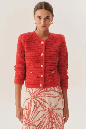Red Essential Lightweight Knit Cardigan