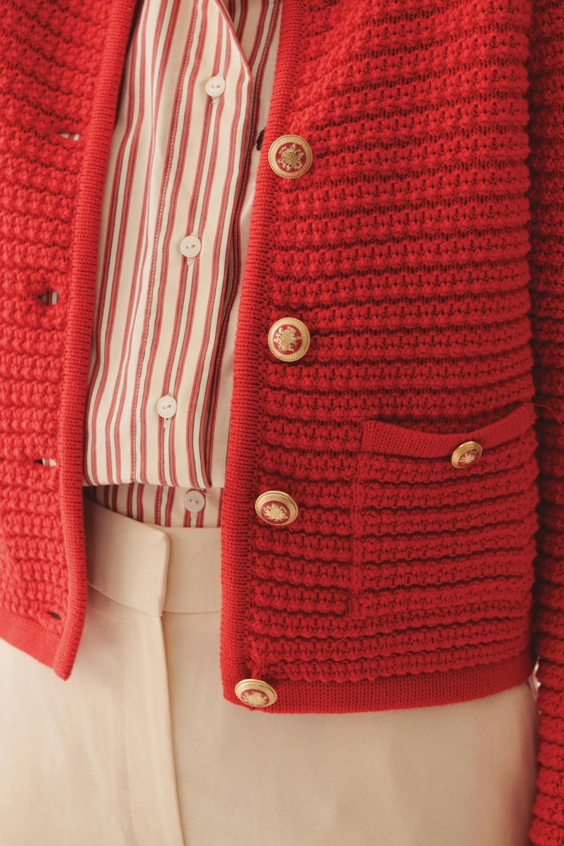 Red Essential Lightweight Knit Cardigan