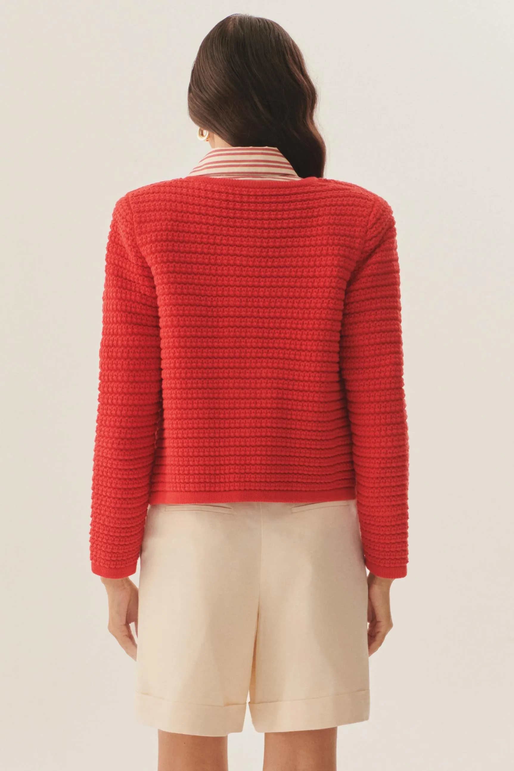 Red Essential Lightweight Knit Cardigan
