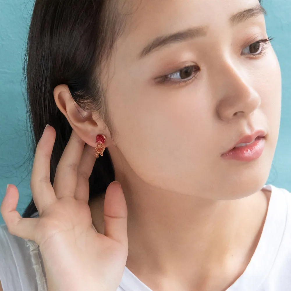 Red Goldfish Clip On Earrings