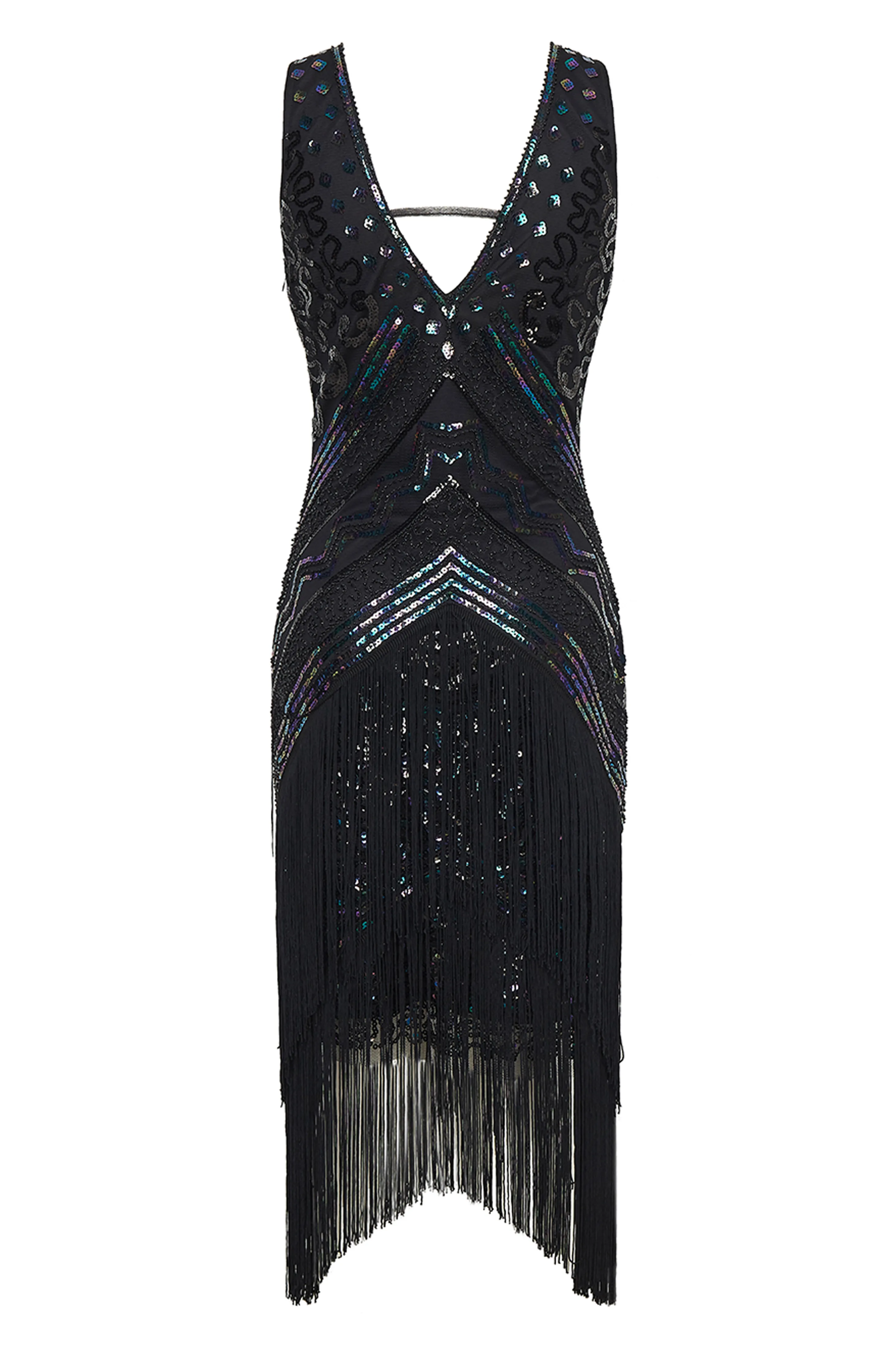 Rolling 20s Deep V-Neck Prom Dress