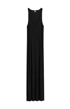 Scoop-neck jersey dress black