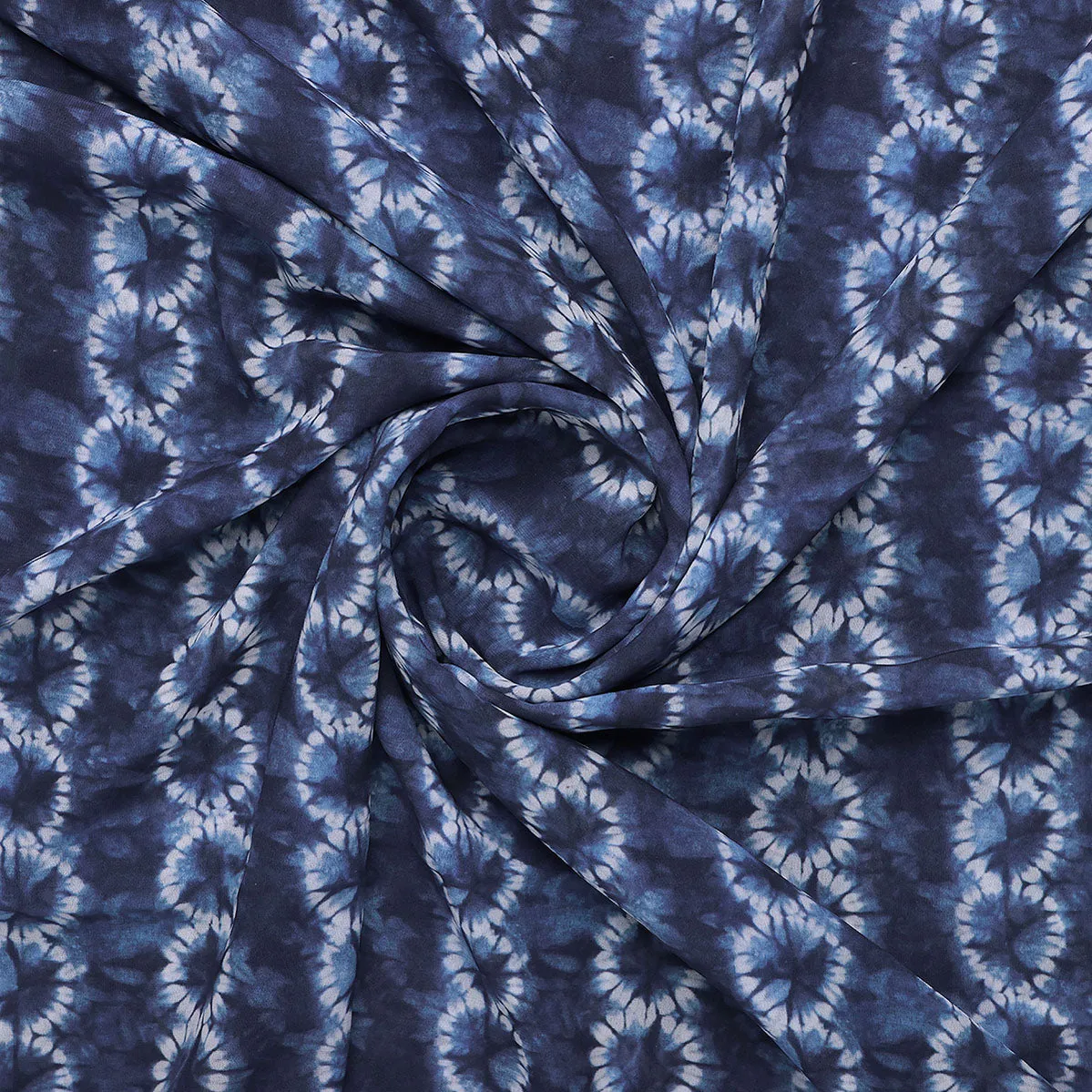 Shiny Watercolour Art With White Circle Digital Printed Fabric - Weightless