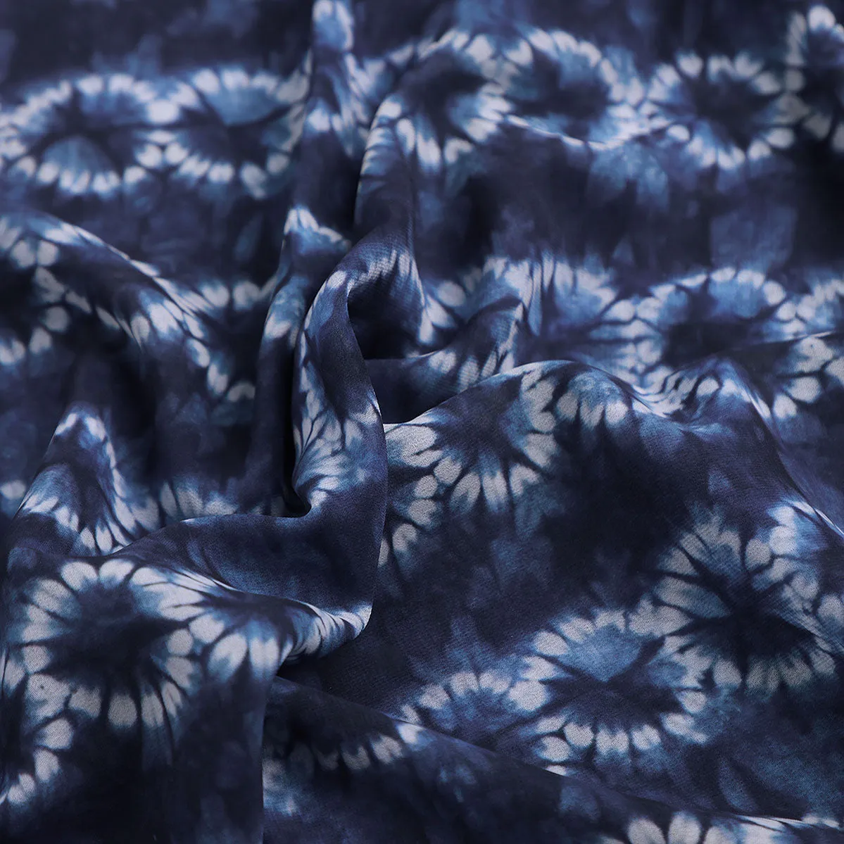 Shiny Watercolour Art With White Circle Digital Printed Fabric - Weightless