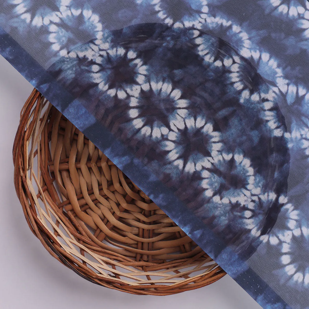 Shiny Watercolour Art With White Circle Digital Printed Fabric - Weightless