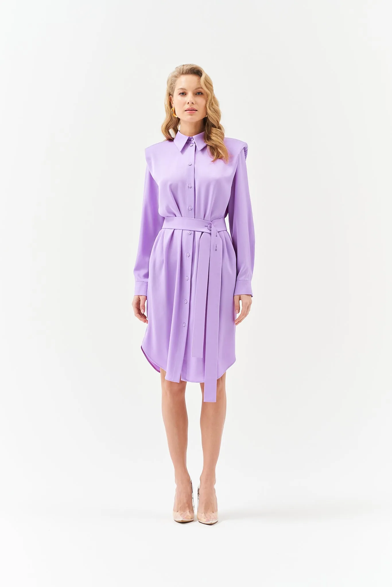 SHIRT DRESS IN LILAC