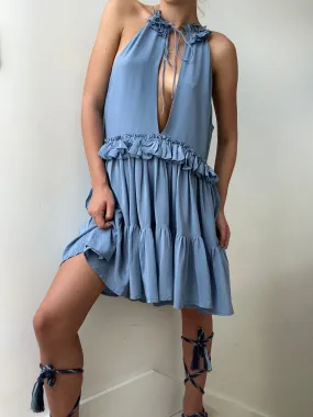 Silk Frill Short Dress