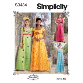 Simplicity Sewing Pattern S9434 Misses' and Women's Regency Era Style Dresses