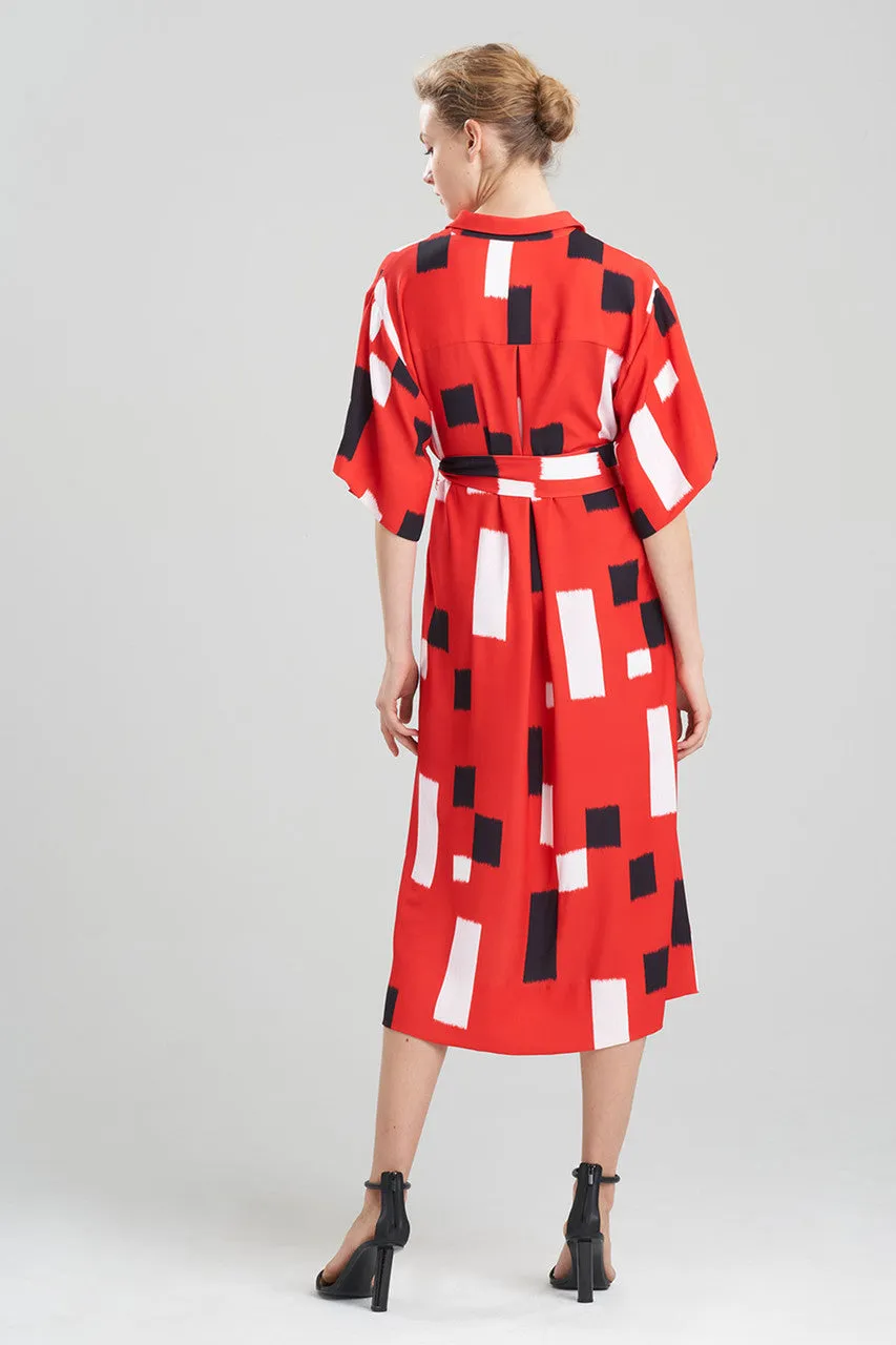 Takara Fluid Crepe Belted Shirtdress