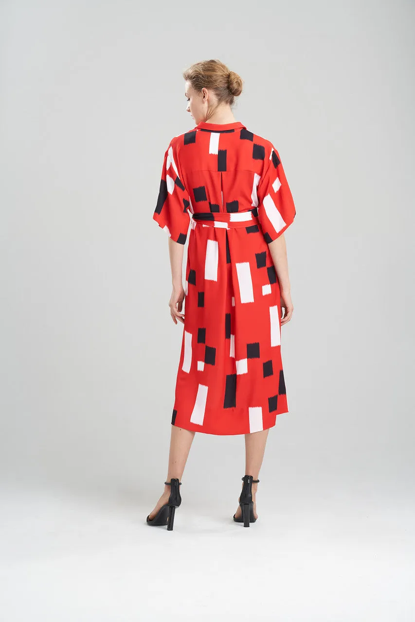 Takara Fluid Crepe Belted Shirtdress