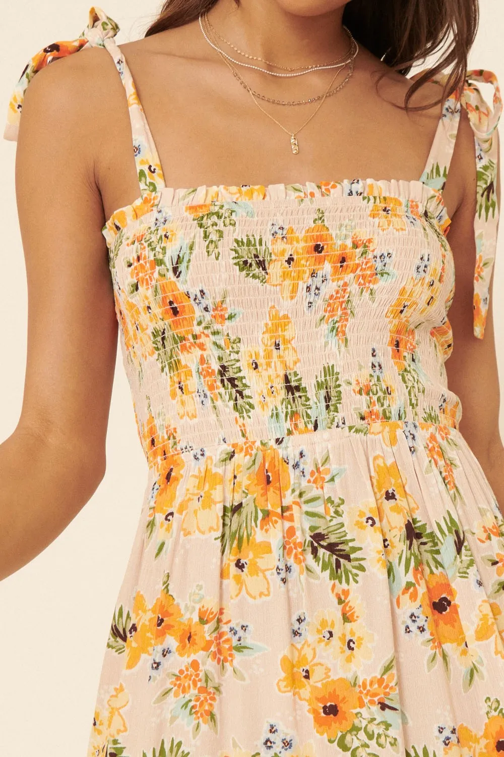 The Madelyn Floral Smocked Maxi Dress