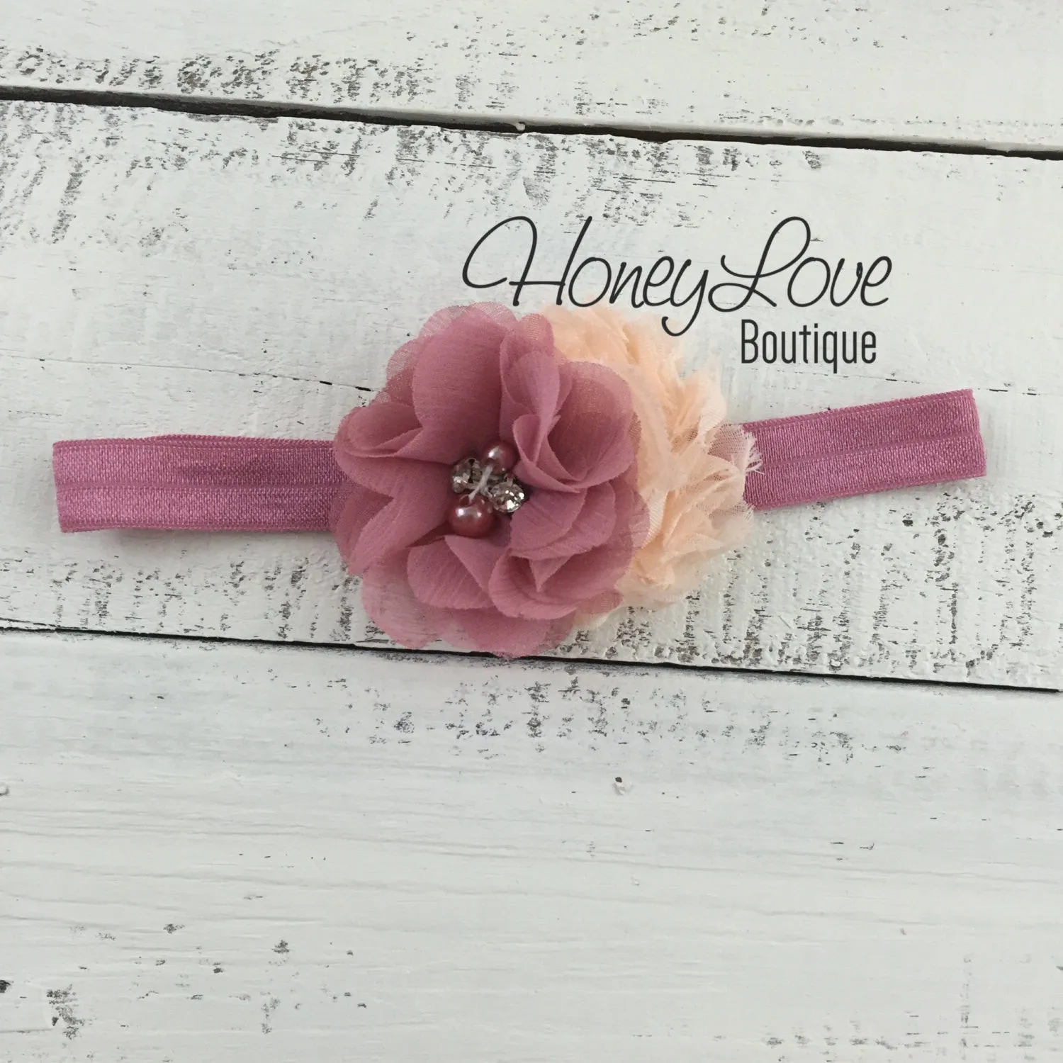 TWIN GIRLS! Peach and Vintage Pink ruffle bottom bloomers and matching headbands