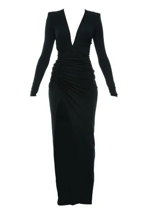 V-Neck Fitted Long Dress