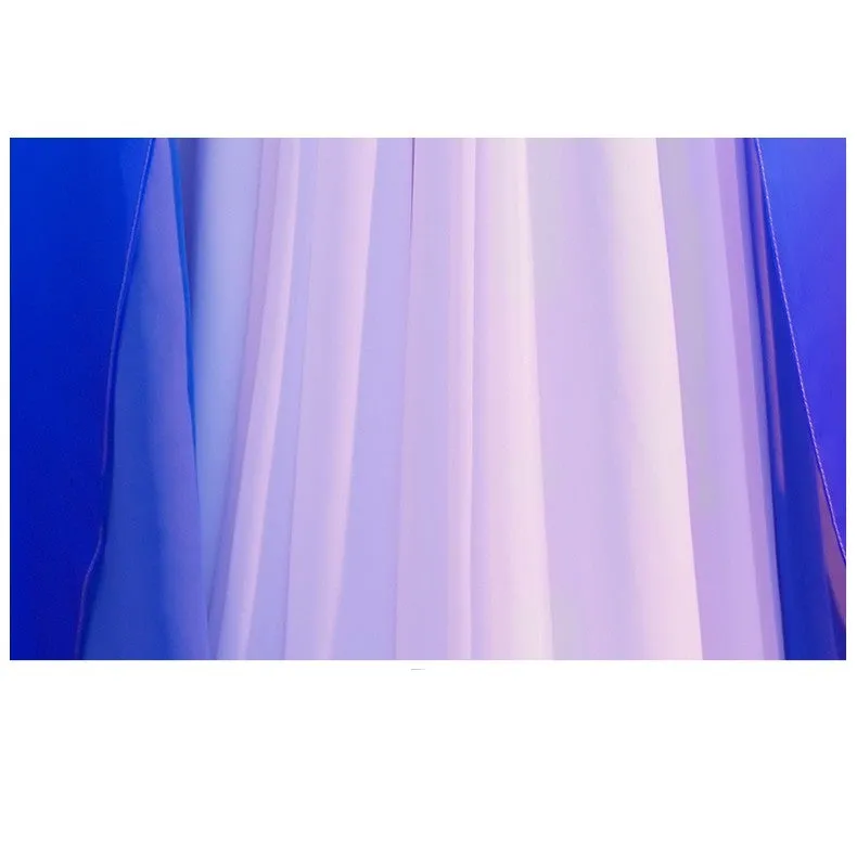 White & Blue Gradient Floating Long Dress - GlamzLife