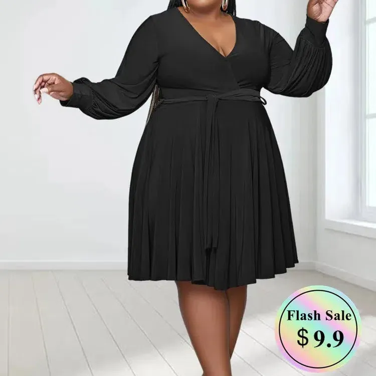Wmstar Plus Size Dress XL-5XL V Neck Casual Maxi Dress