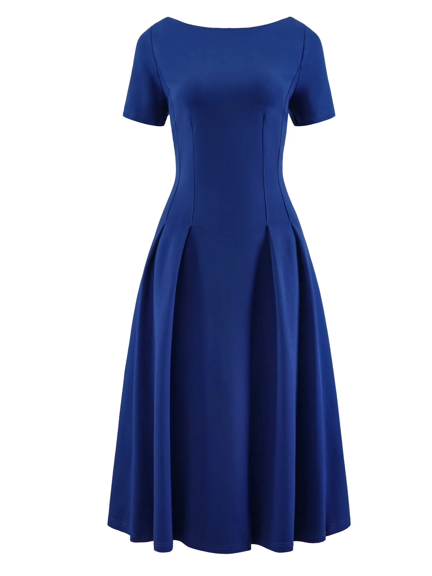 Women's Boat Neck Dresses 2025 Midi Swing Work A-Line Dress