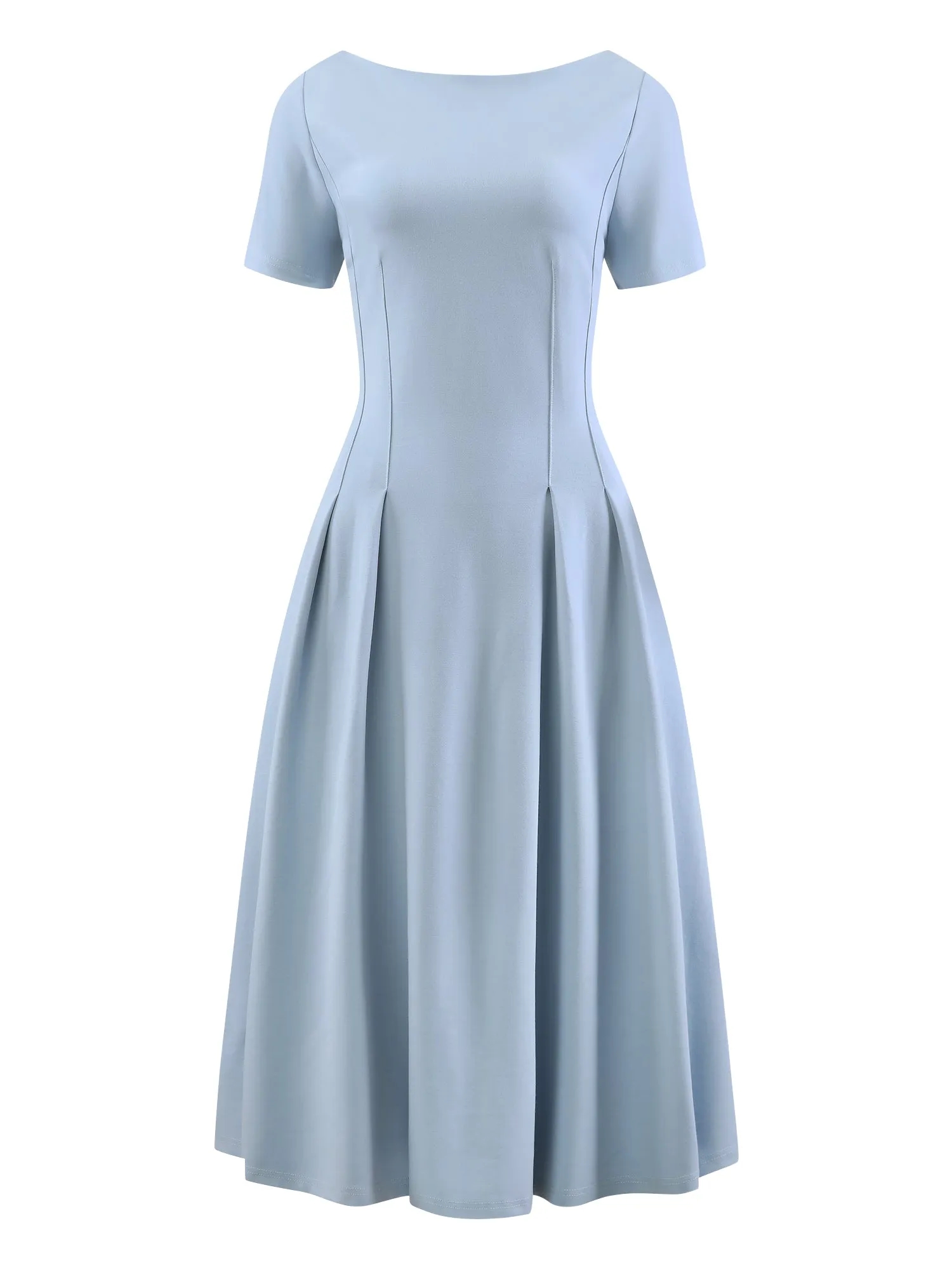 Women's Boat Neck Dresses 2025 Midi Swing Work A-Line Dress