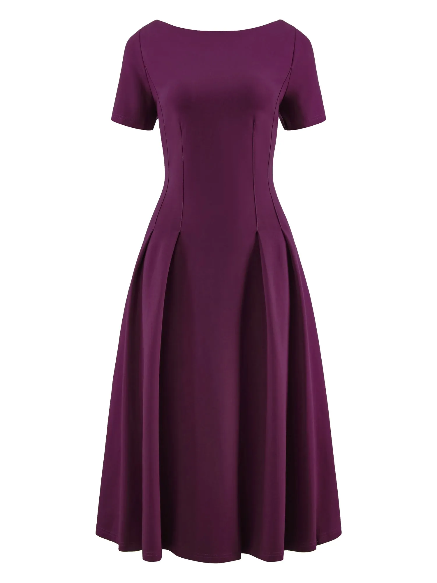 Women's Boat Neck Dresses 2025 Midi Swing Work A-Line Dress